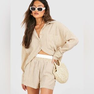 NWT Boohoo Textured Striped Shorts